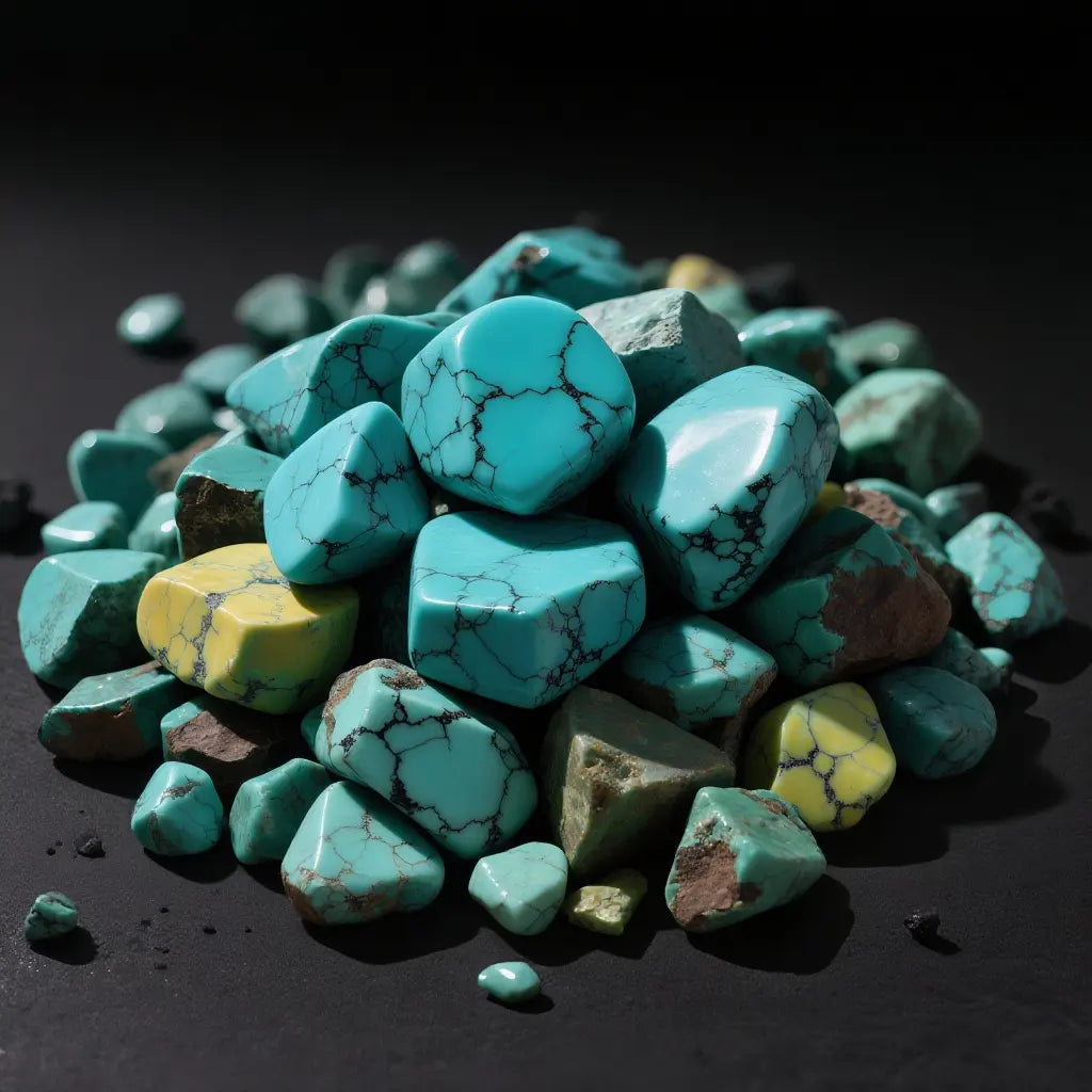 Turquoise Hematite Gold Bead Bracelet (6mm)