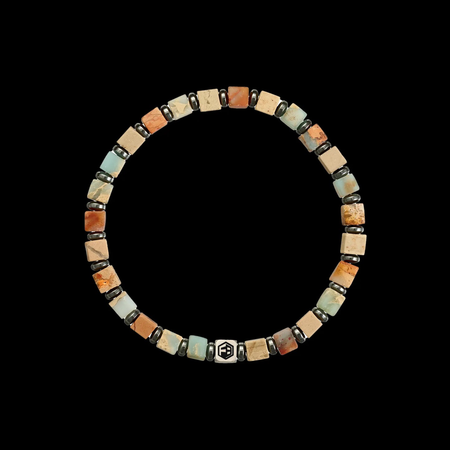 Picasso Jasper Stone & Shoushan Bracelet — 4mm