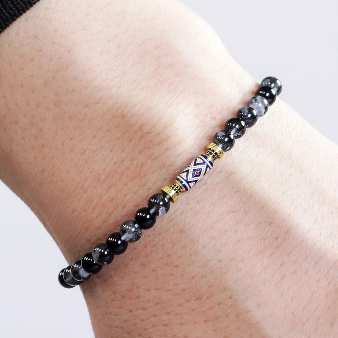 Rutilated Quartz Enamel Bracelet (7mm)
