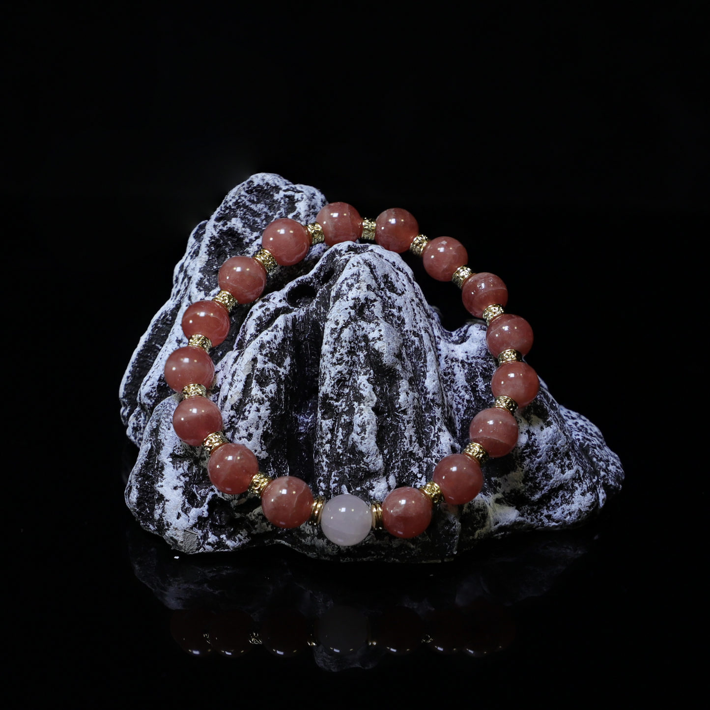 Rhodochrosite jade bracelet(9mm)