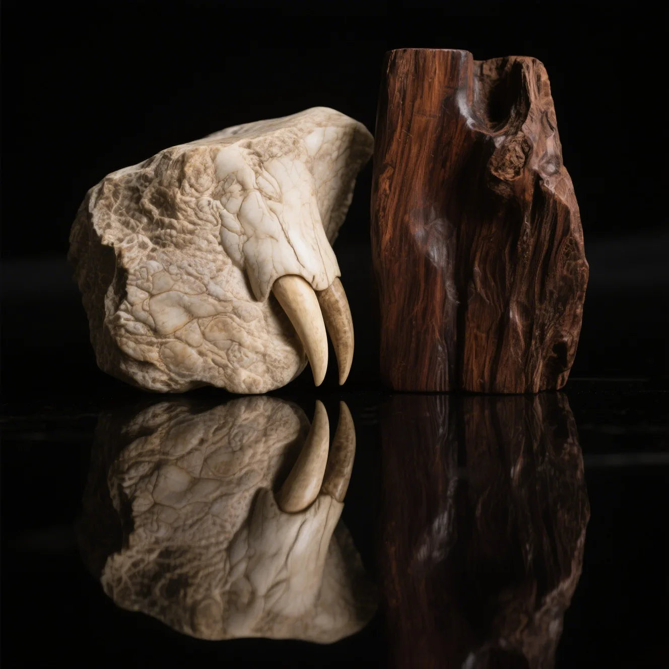 กำไลข้อมือไม้จันทน์ภูเขาและงาช้างแมมมอธ