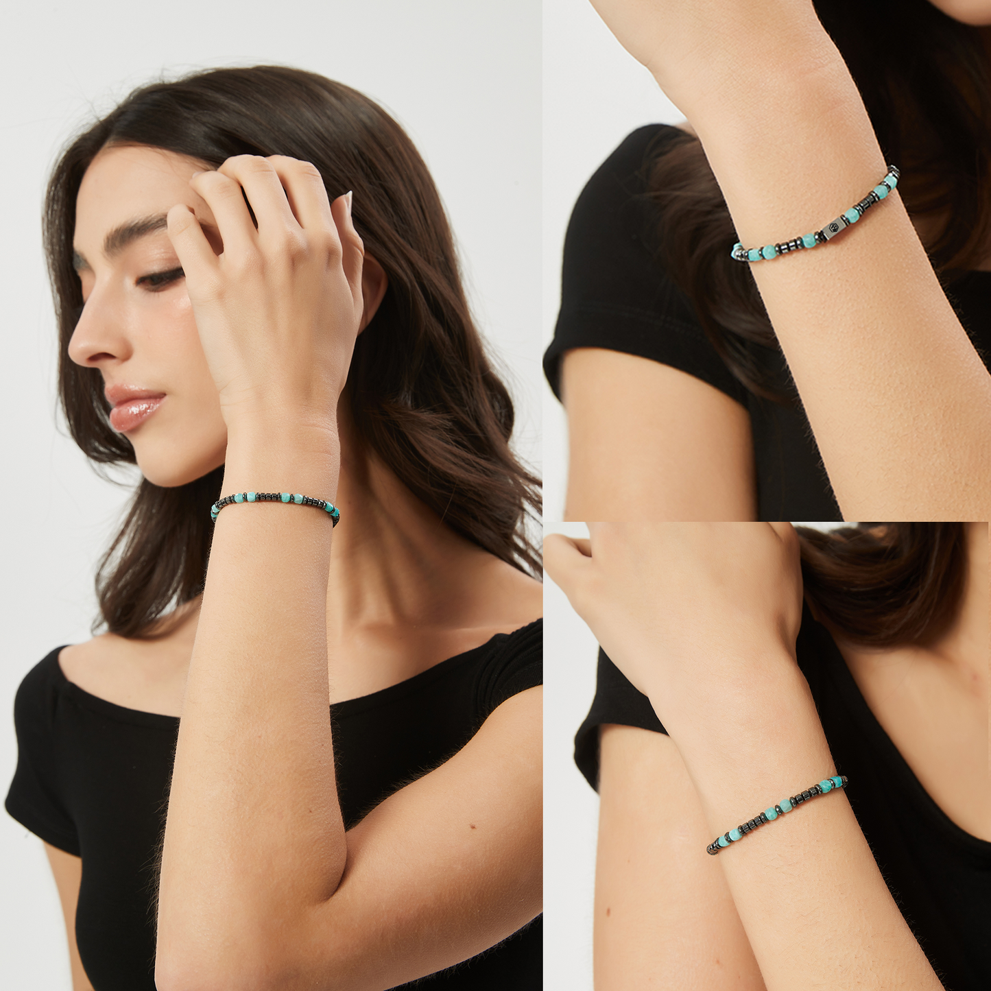 Amazonite & Miyuki Seed Beads & Hematite Bracelet II — 4mm