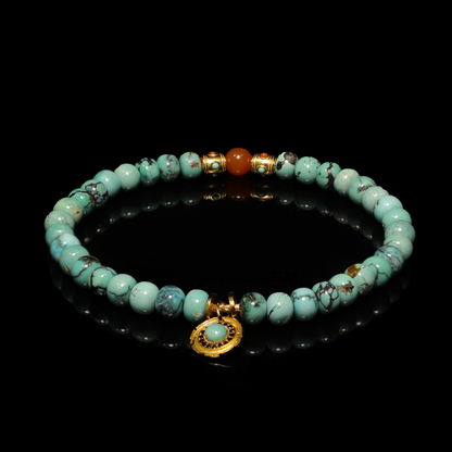 Turquoise Hematite Pendant Bracelet (6mm)