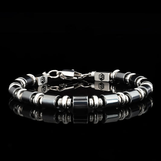 Black Obsidian & Hematite Bracelet — 6mm