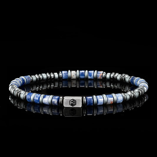 Lapis Lazuli-Hematite Bracelet — 4mm
