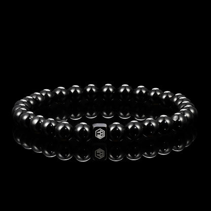 Natural Black Obsidian Bracelet — 6mm