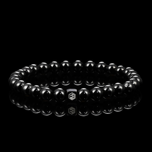 Natural Black Obsidian Bracelet — 6mm