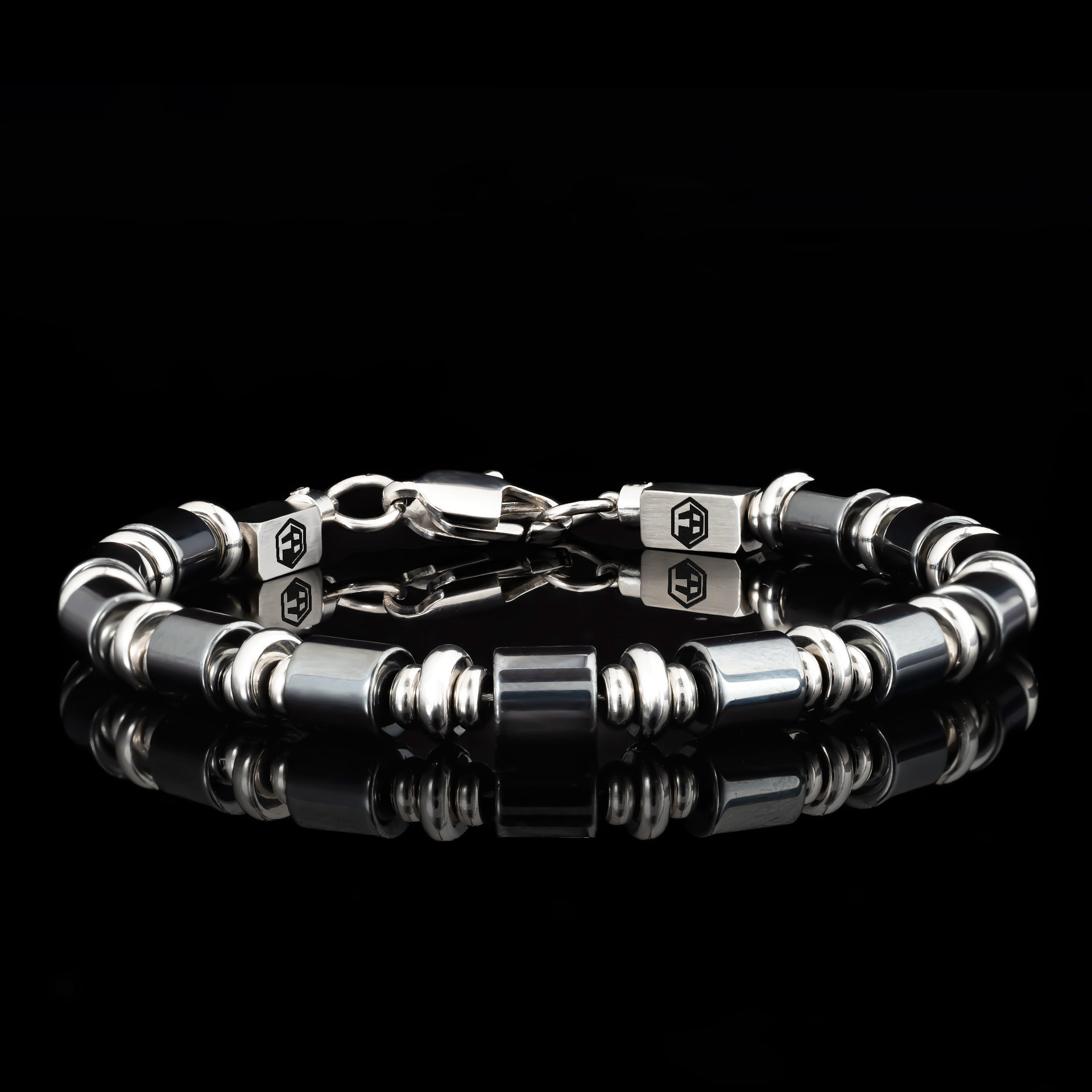 Black Obsidian & Hematite Bracelet — 6mm