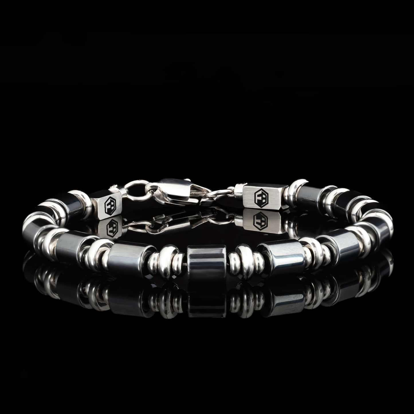 Black Obsidian & Hematite Bracelet — 6mm