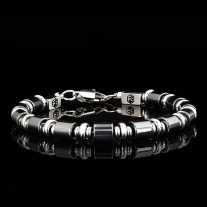 Black Obsidian & Hematite Bracelet — 6mm