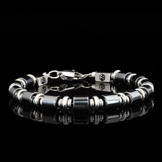 Black Obsidian & Hematite Bracelet — 6mm