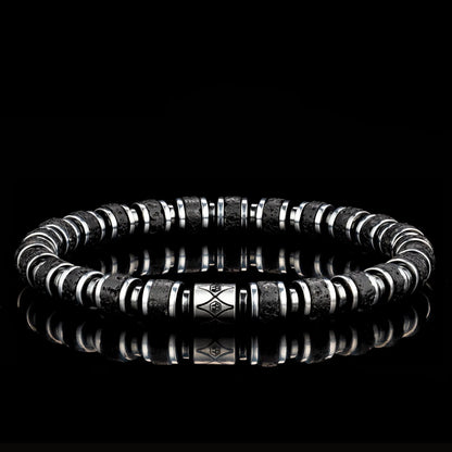 Lava Stone & Hematite Bracelet — 6mm