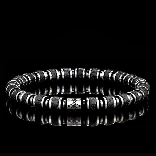 Lava Stone & Hematite Bracelet — 6mm