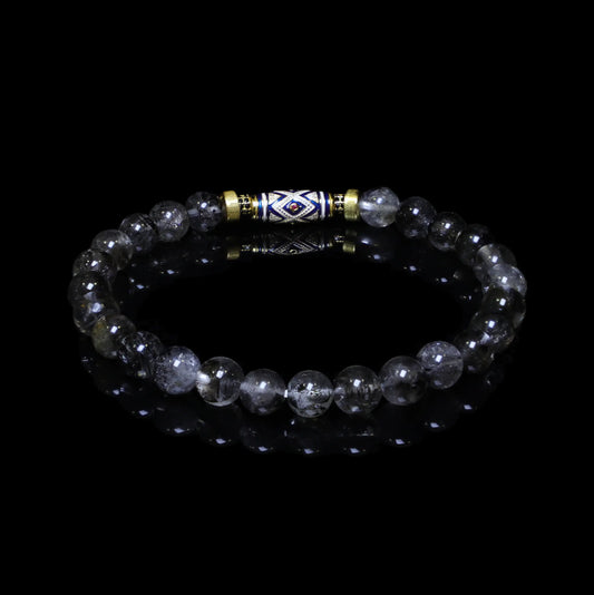 Rutilated Quartz Enamel Bracelet (7mm)