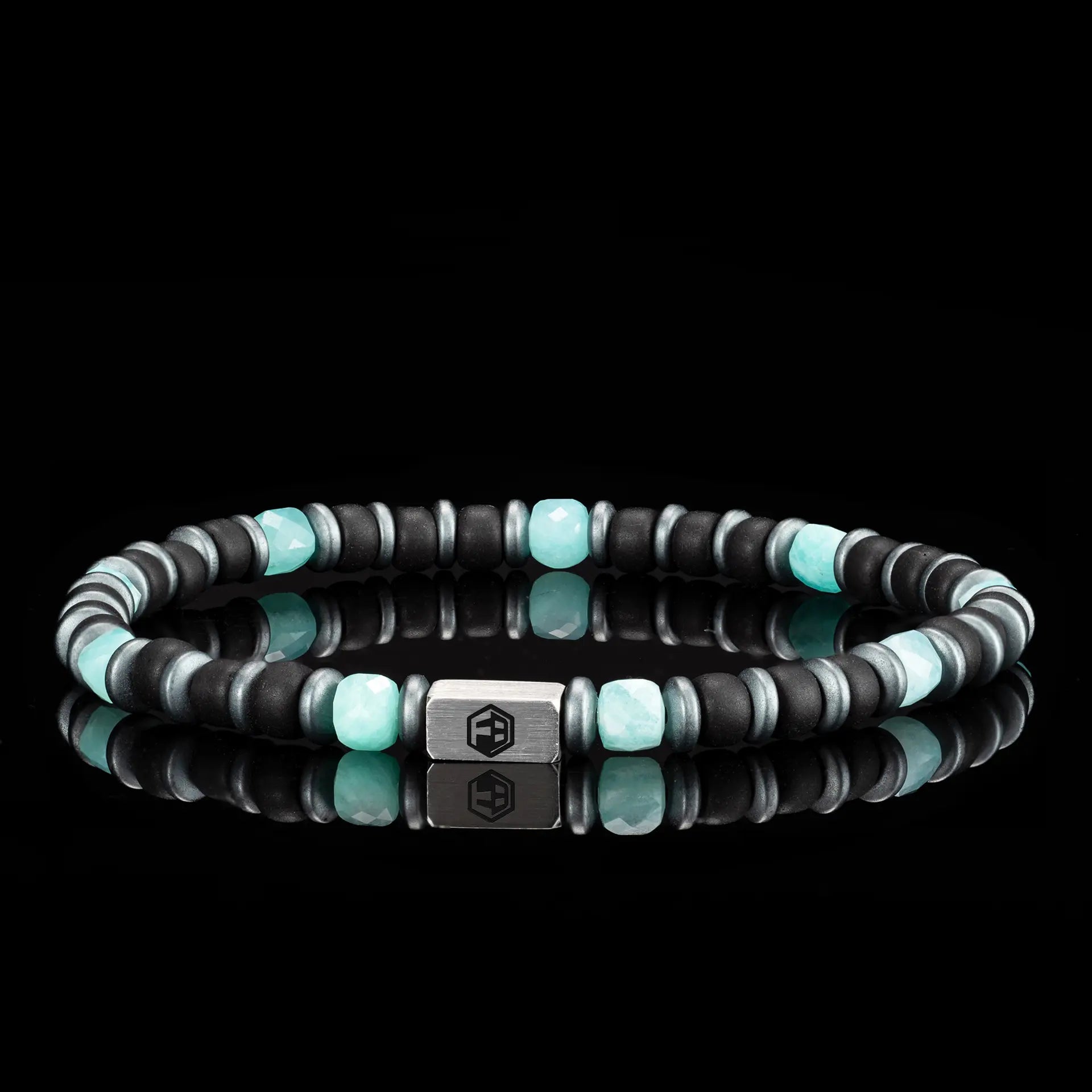 Amazonite & Miyuki Seed Beads & Hematite Bracelet I — 4mm