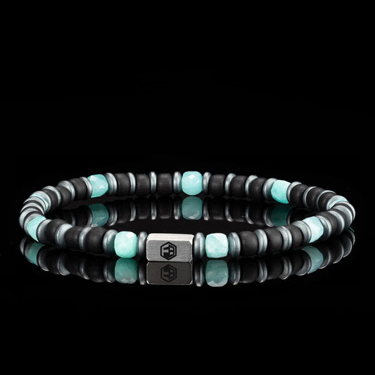 Amazonite & Miyuki Seed Beads & Hematite Bracelet I — 4mm