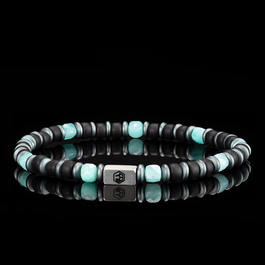 Amazonite & Miyuki Seed Beads & Hematite Bracelet I — 4mm