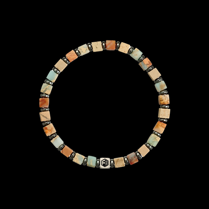 Picasso Jasper Stone & Shoushan Bracelet — 4mm