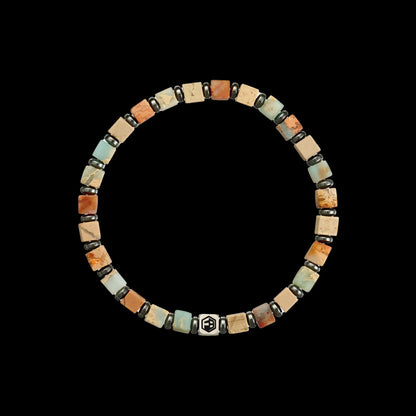 Picasso Jasper Stone & Shoushan Bracelet — 4mm