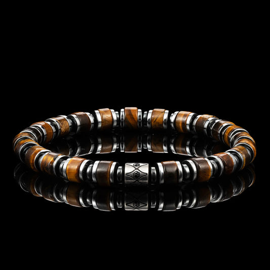Tiger Eye & Hematite Bracelet —  6mm