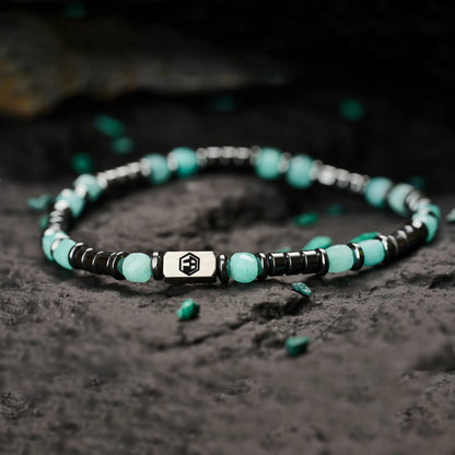 Amazonite & Miyuki Seed Beads & Hematite Bracelet II — 4mm