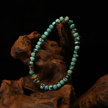 Turquoise Hematite Black Gold Bracelet (6mm)