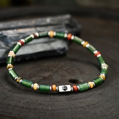 Xiuyu Jade × Picasso Spindle Beads Bracelet— 6mm