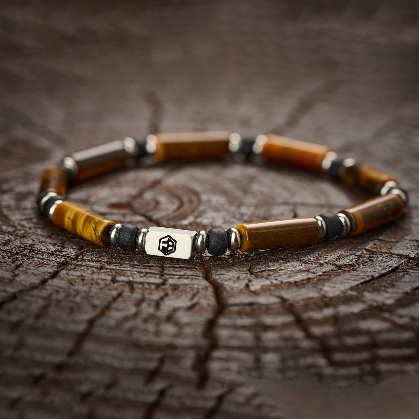 Tiger Eye × Miyuki Minimalist Bracelet — 4mm