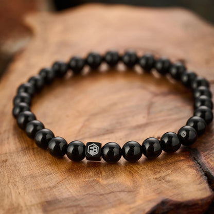 Natural Black Obsidian Bracelet — 6mm