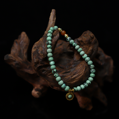 Turquoise Hematite Pendant Bracelet (6mm)