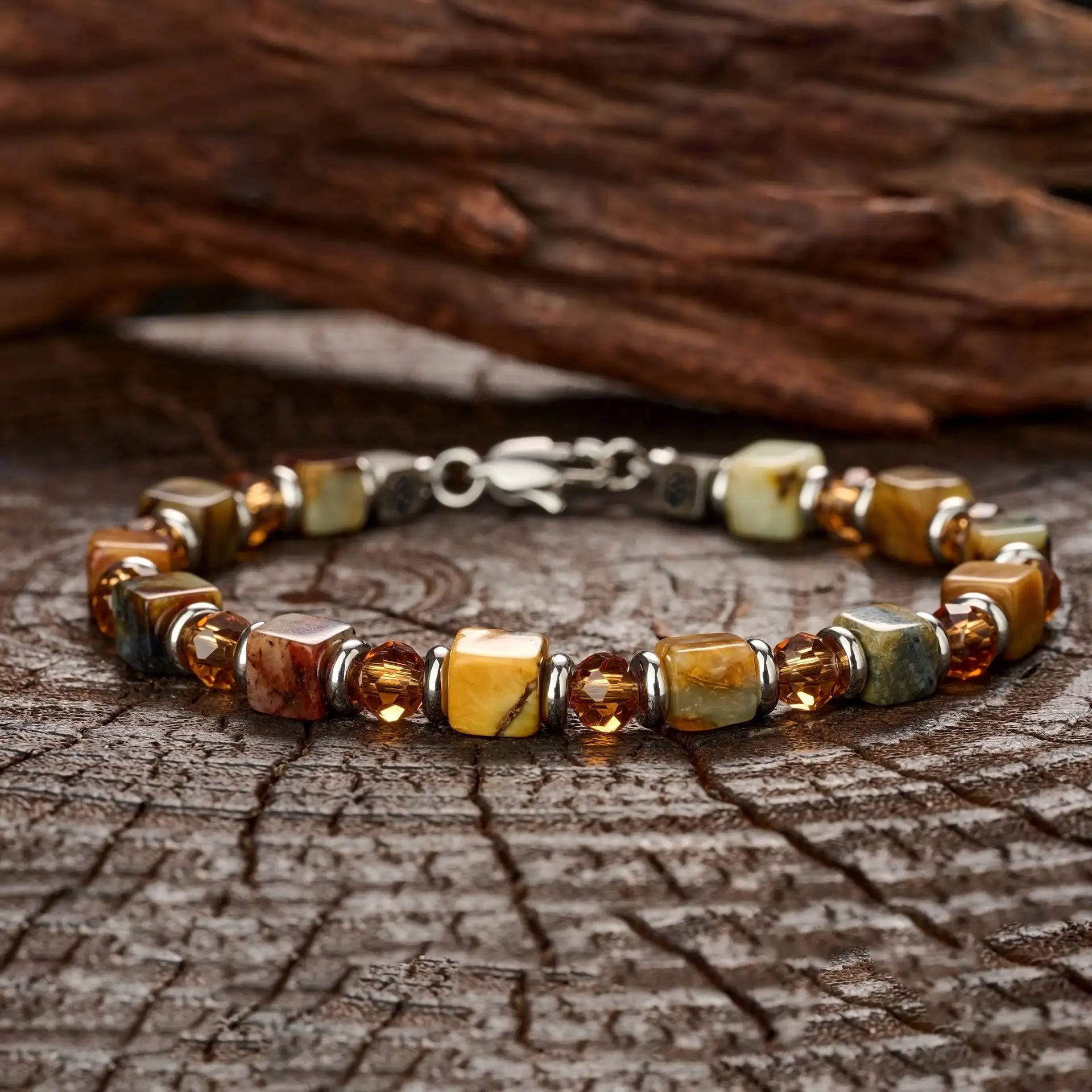 Xiuyan Jade × Crystal Bracelet — 6mm