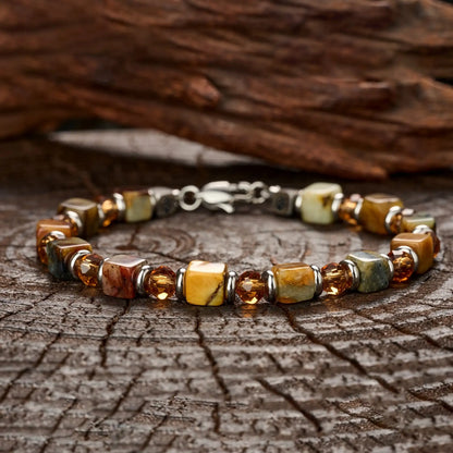 Xiuyan Jade × Crystal Bracelet — 6mm