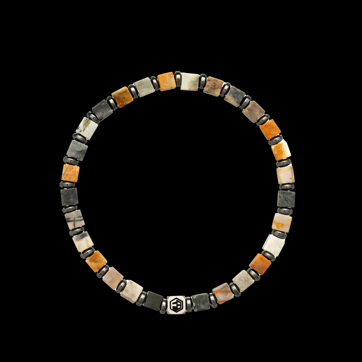 Picasso Jasper Stone & Shoushan Bracelet — 4mm