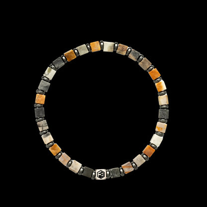 Picasso Jasper Stone & Shoushan Bracelet — 4mm
