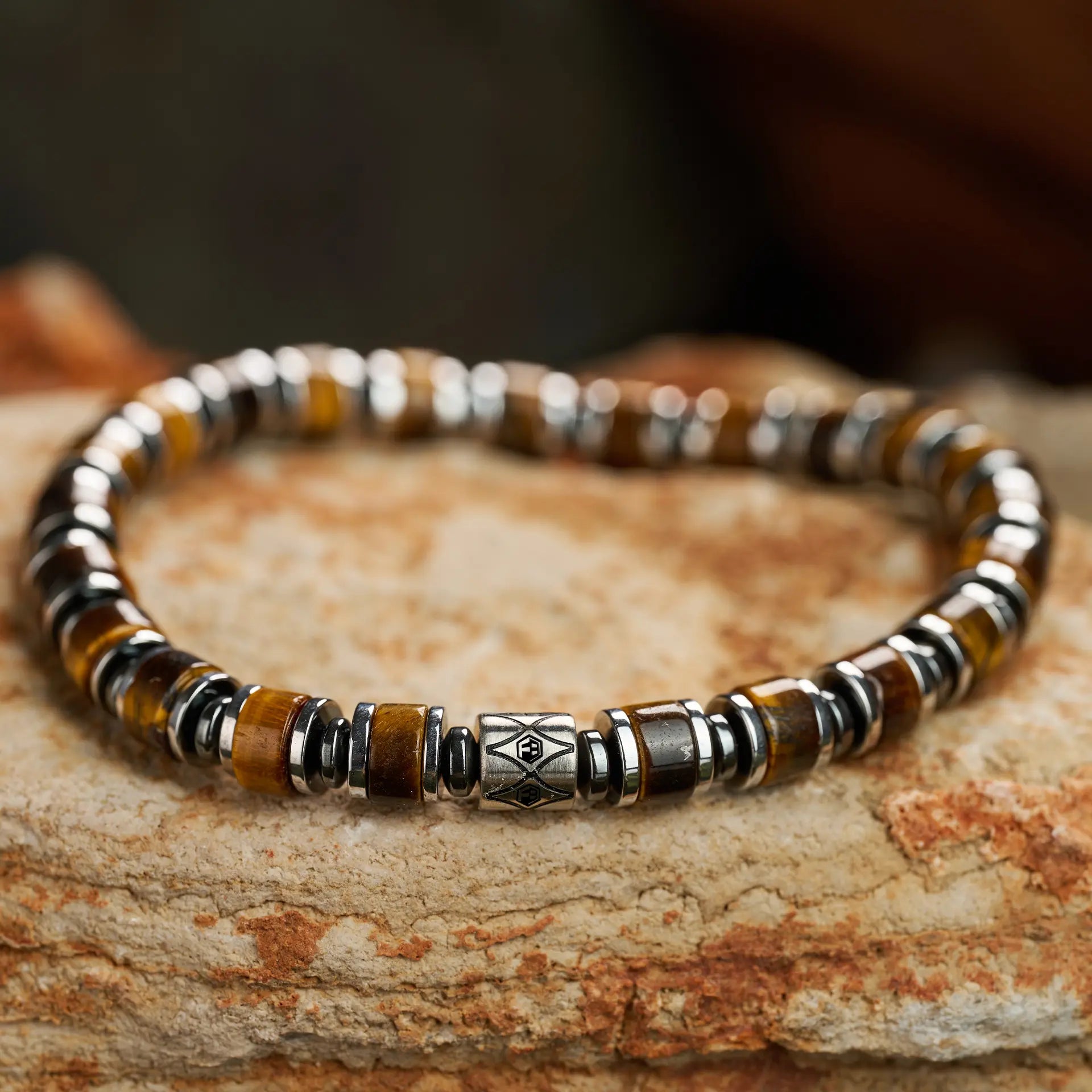 Tiger Eye & Hematite Bracelet —  6mm
