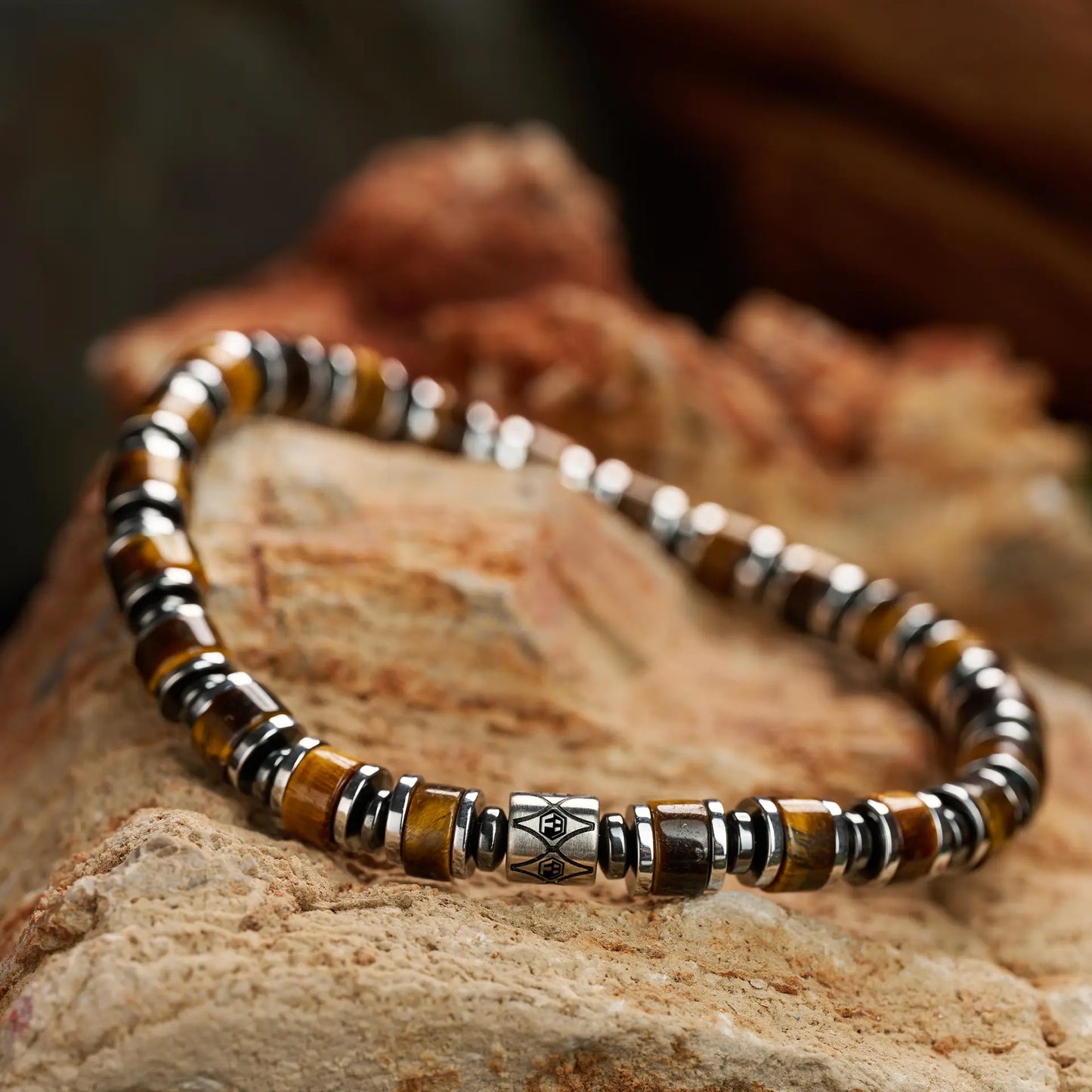 Tiger Eye & Hematite Bracelet —  6mm
