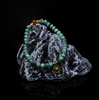 Turquoise Hematite Pendant Bracelet (6mm)