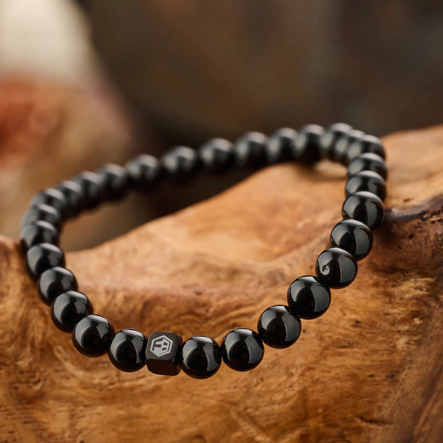 Natural Black Obsidian Bracelet — 6mm