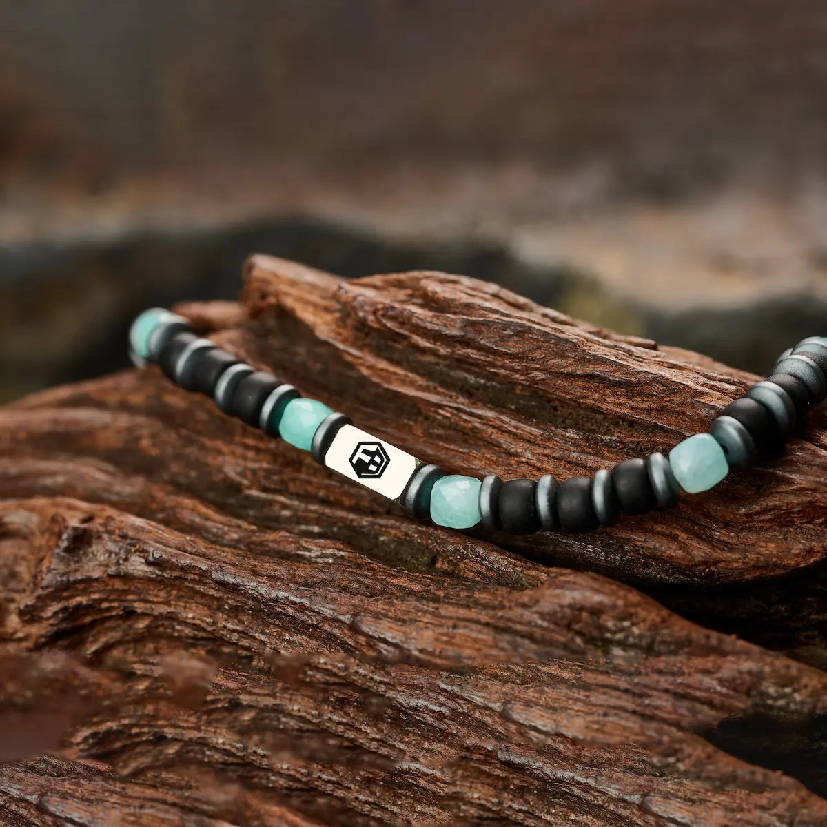 Amazonite & Miyuki Seed Beads & Hematite Bracelet I — 4mm