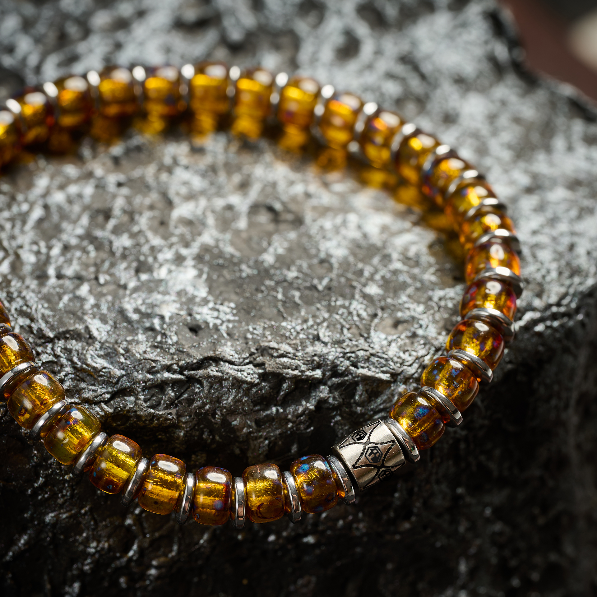 Liquid Sunshine Czech Beads Bracelet — 6mm
