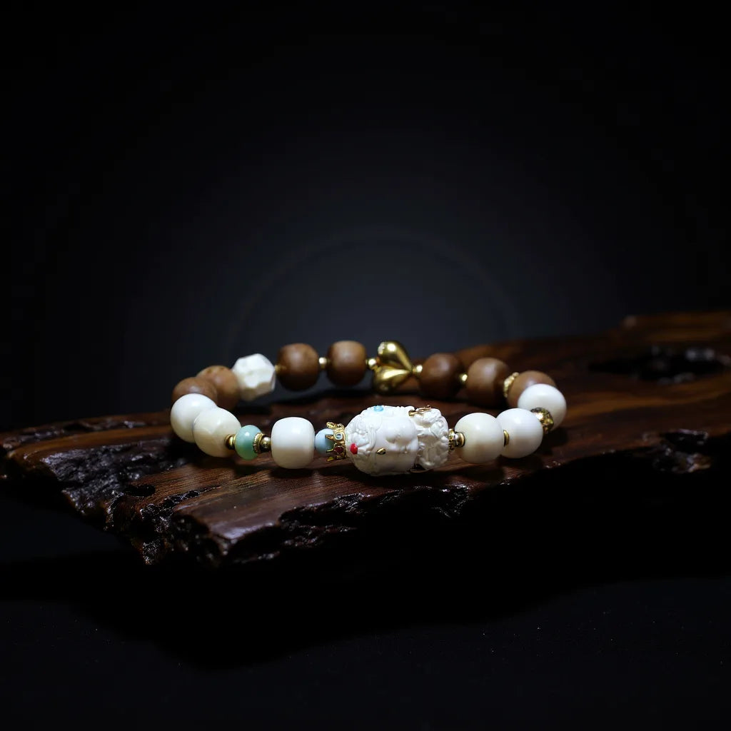 กำไลข้อมือไม้จันทน์ภูเขาและงาช้างแมมมอธ