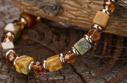 Xiuyan Jade × Crystal Bracelet — 6mm