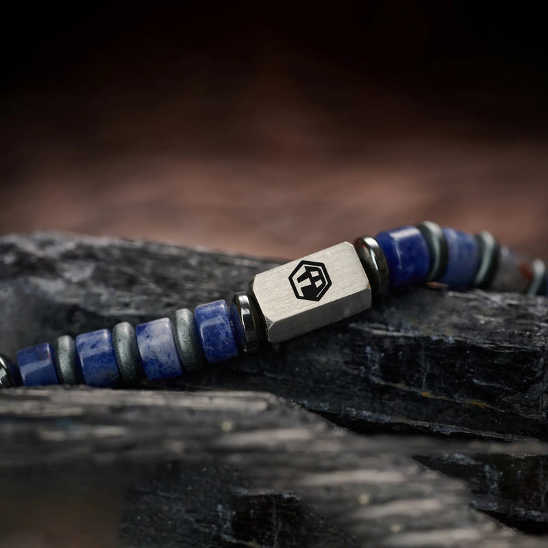 Lapis Lazuli-Hematite Bracelet — 4mm