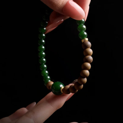 กำไลข้อมือไม้กฤษณา-แจสเปอร์ 