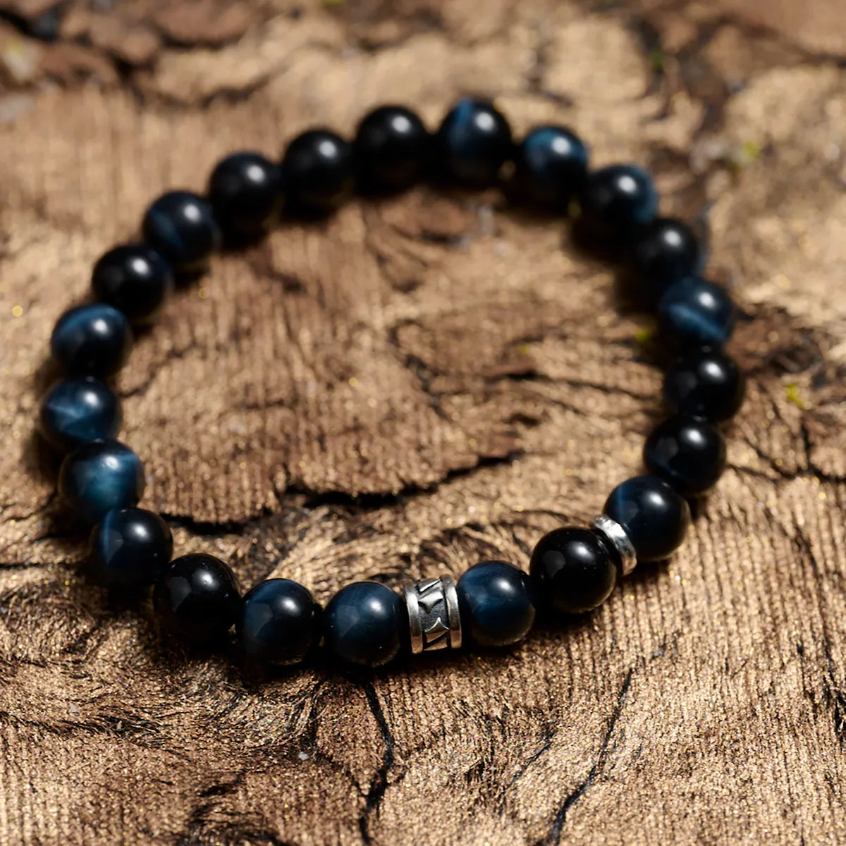 Natural Blue Tiger Eye Bracelet — 8mm
