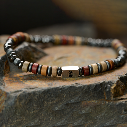 Picasso Hematite Refined Bead Bracelet — 4mm