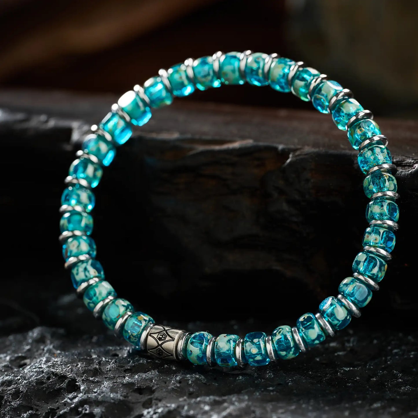 Poseidon Pact Czech Glass Bracelet — 6mm
