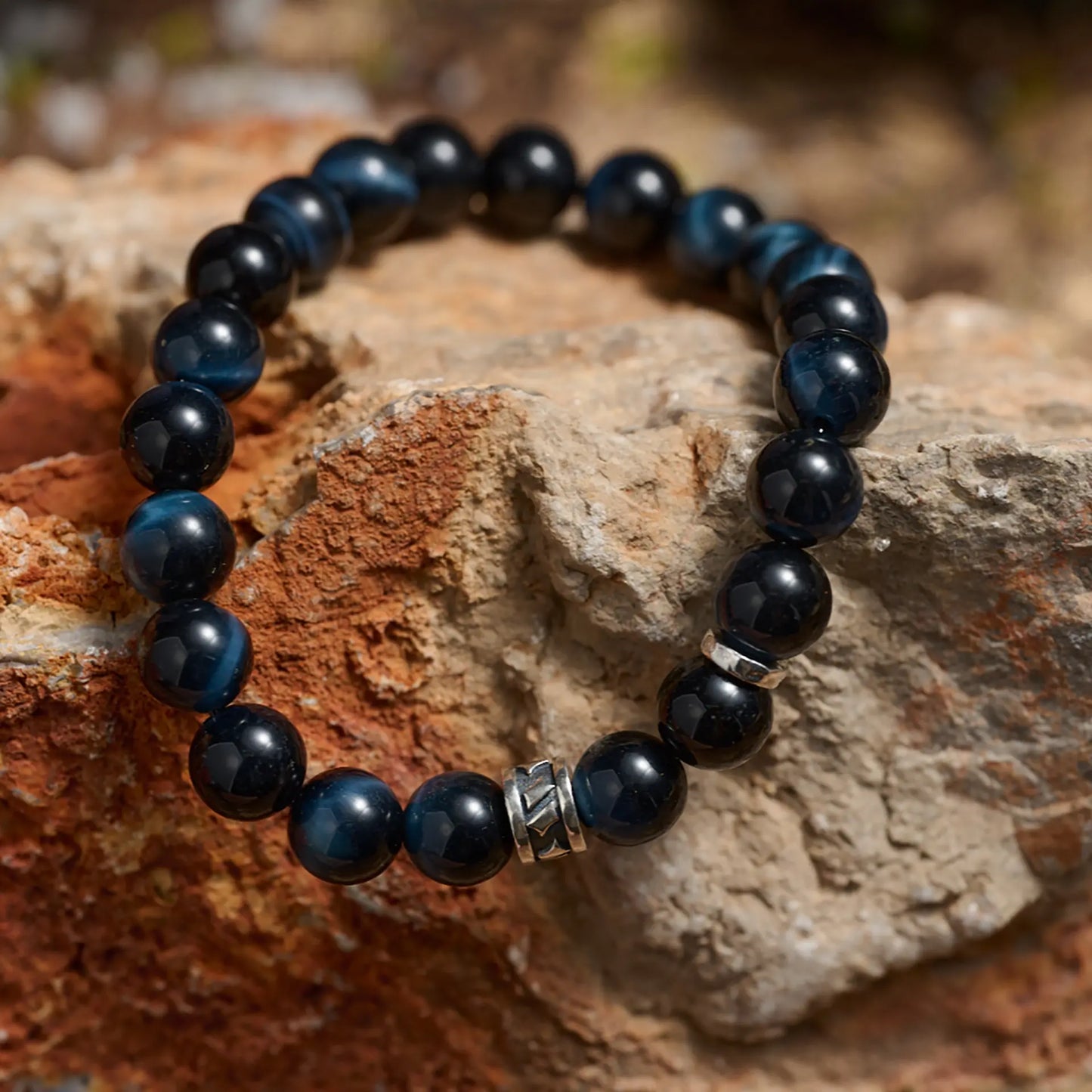 Natural Blue Tiger Eye Bracelet — 8mm