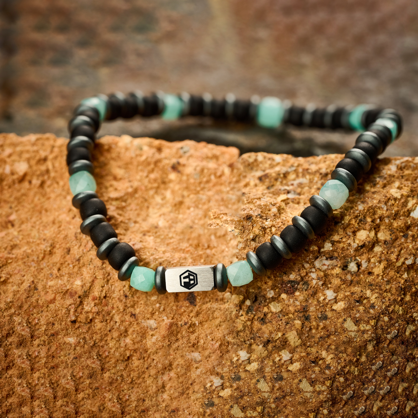 Amazonite & Miyuki Seed Beads & Hematite Bracelet I — 4mm