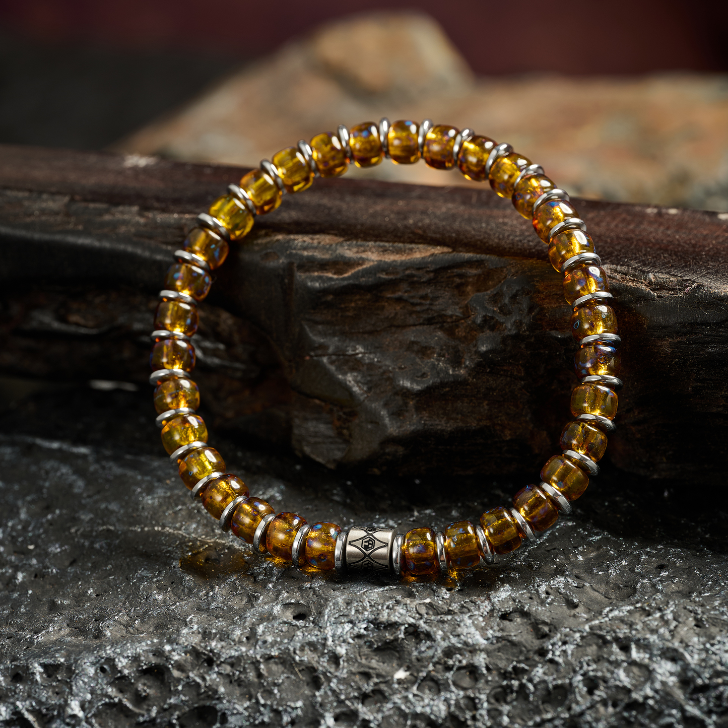 Liquid Sunshine Czech Beads Bracelet — 6mm